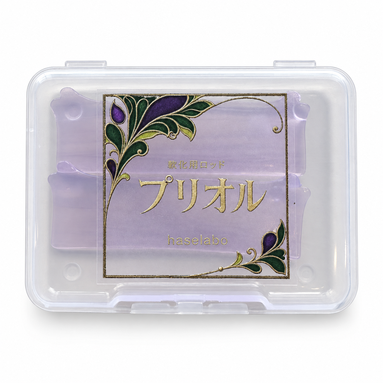 prior プリオル軟化用ロッド1セットのケース入りパッケージ（白背景）