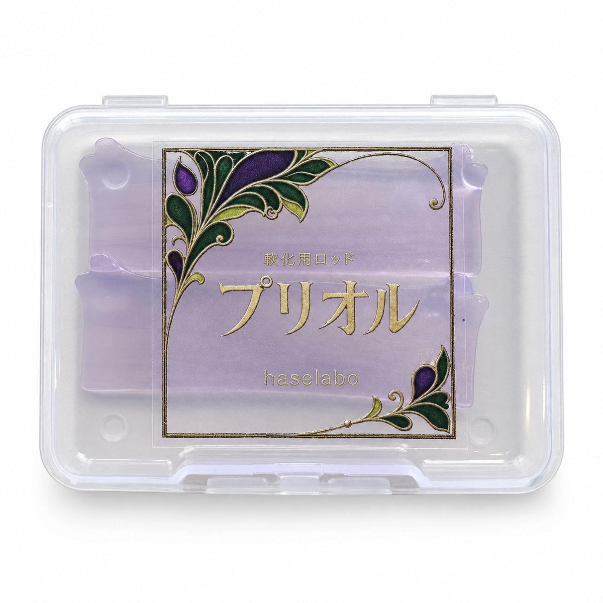 prior プリオル軟化用ロッド1セットのケース入りパッケージ（白背景）